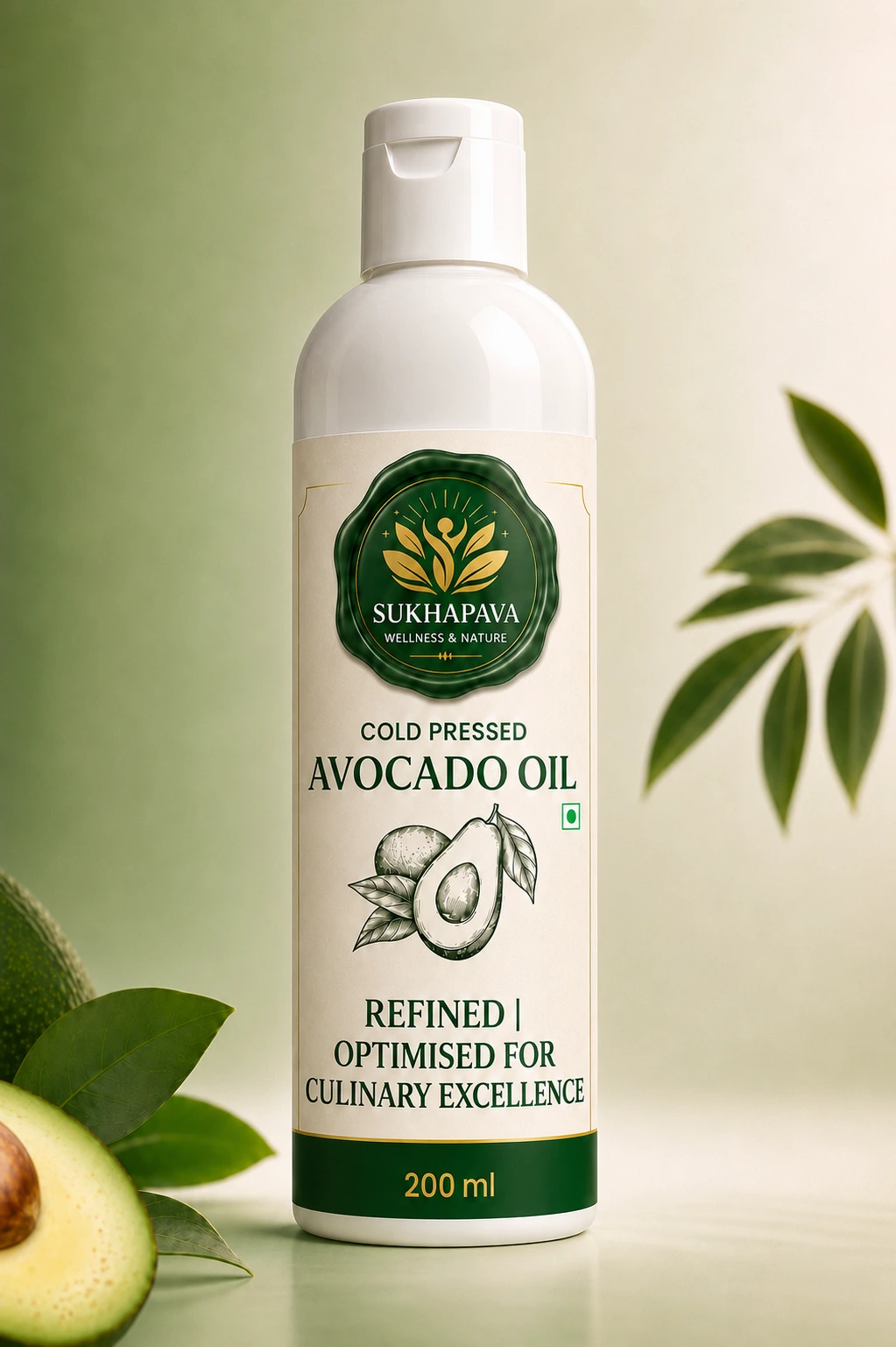 [AVAC_OIL_REF_200] Sukhapava Cold Pressed Refined Avocado Oil 200 ml